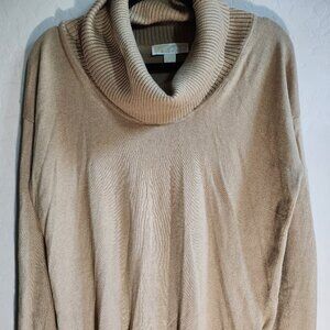 Michael Kors Sweater Fringed Turtleneck Women’s Size S Tan